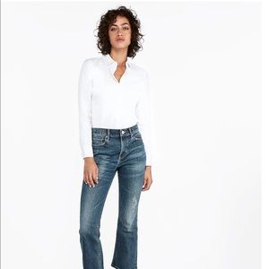 NWT Express Fitted Long Sleeve Essential Shirt Bodysuit Size Med